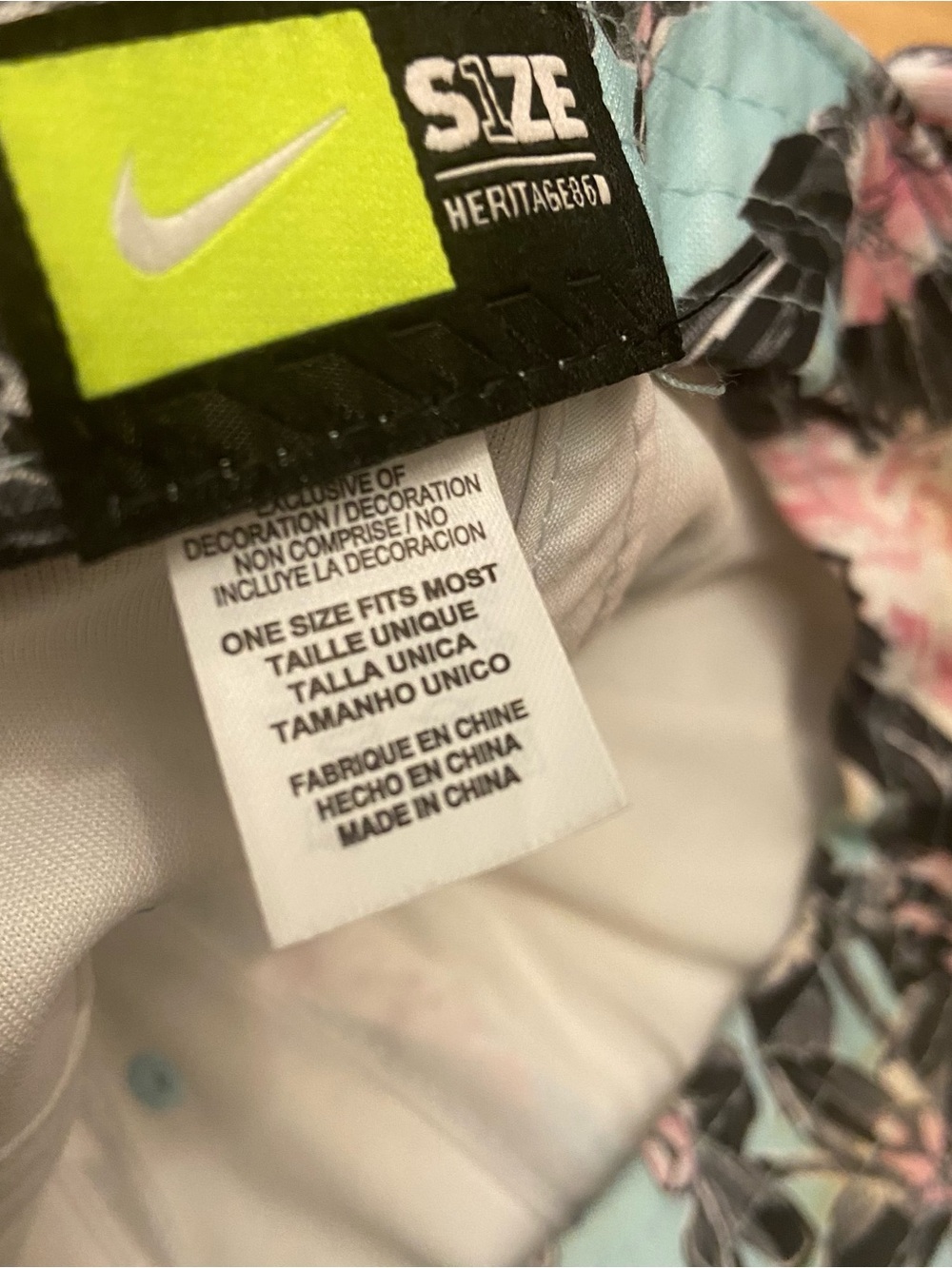 Nike Sportswear Heritage86 Floral Hat Light Blue/Pink Adjustable Hat - Picture 7 of 10